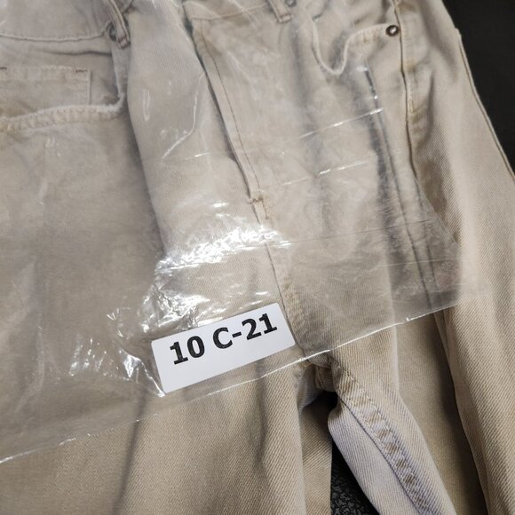 Free People The Dakota Straight Jeans Womens Size 26 Distressed High Rise Beige - Picture 14 of 14